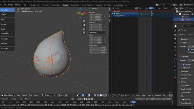 Runty Nano (Original Blender project File) - RIGGED + Texture .PSD