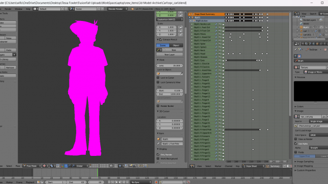 Carl NPC (Original Blender project File) - RIGGED, ANIMATED + Texture .PSD